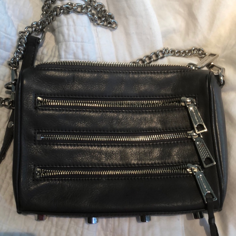 Rebecca minkoff zip crossbody dark grey